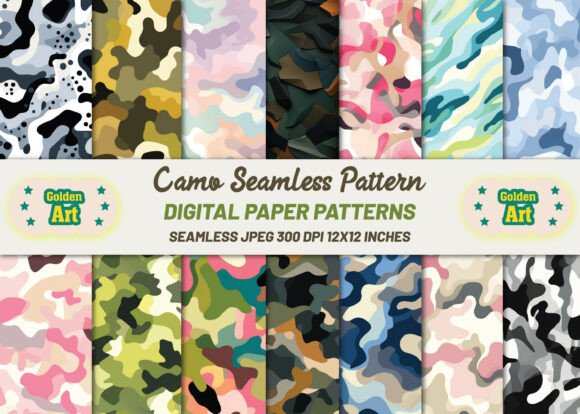 14 Camo Seamless Patterns JPG