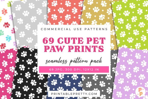69 Paw Print Seamless Patterns: A Complete Pet-Themed Design Library