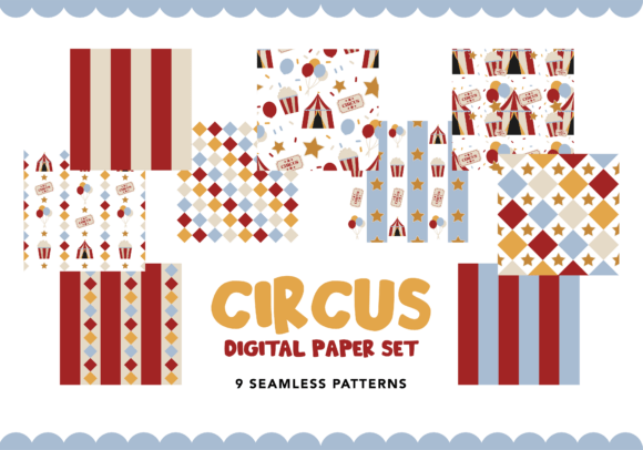 9 Seamless Circus Patterns