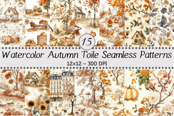 Autumn Toile Seamless Patterns