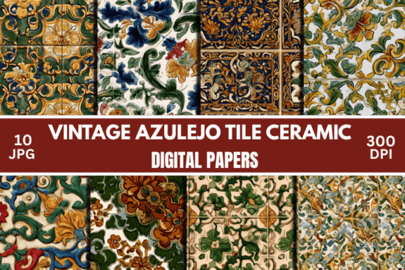 Azulejo Tile Digital Paper Patterns: A Versatile Creative Resource for Designers and Hobbyists