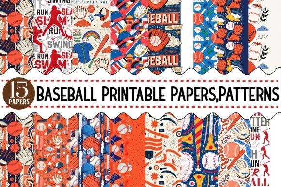 Baseball Printable Papers, Patterns