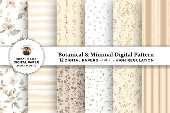 Botanical Minimal Digital Patterns