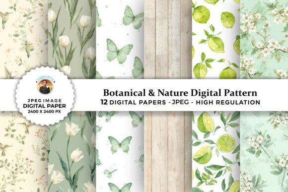 Botanical Nature Digital Patterns: A Versatile Resource for Modern Creativity