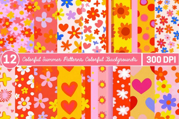 Colorful Summer Patterns Colorful Backgr: A Vibrant Resource for Creative Projects