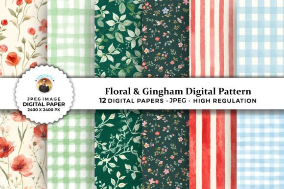 Floral Gingham Digital Patterns: A Versatile Resource for Creative Projects