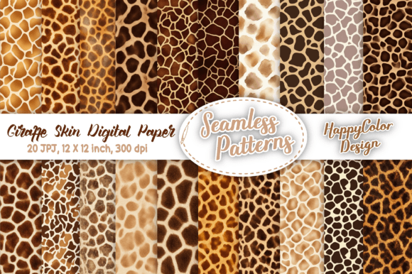 Giraffe Skin Seamless Patterns