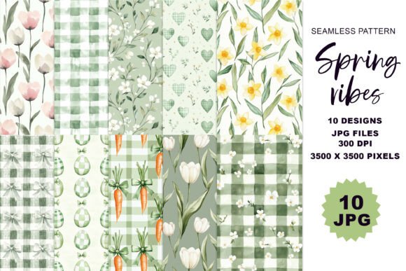 Grandmillennial Green Spring Patterns