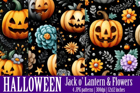 Halloween Jack O Lantern Patterns, S2: A Versatile Design for All Your Creative Projects