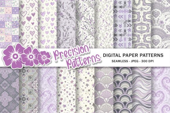 Lilac and Grey Patterns: A Versatile Digital Design for Creative Projects