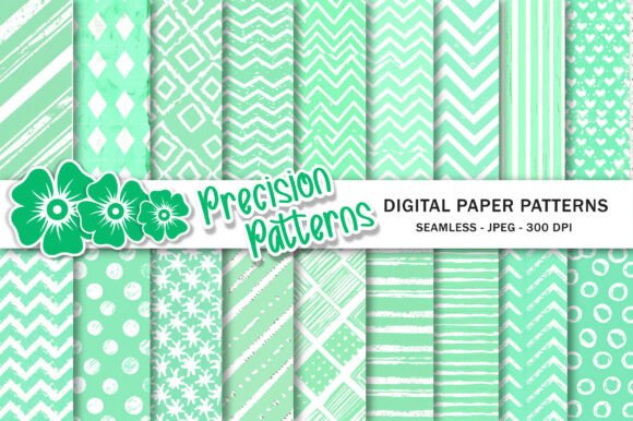 Mint Green and White Geometric Patterns for Creative Workflows
