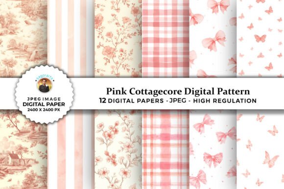 Pink Cottagecore Digital Patterns