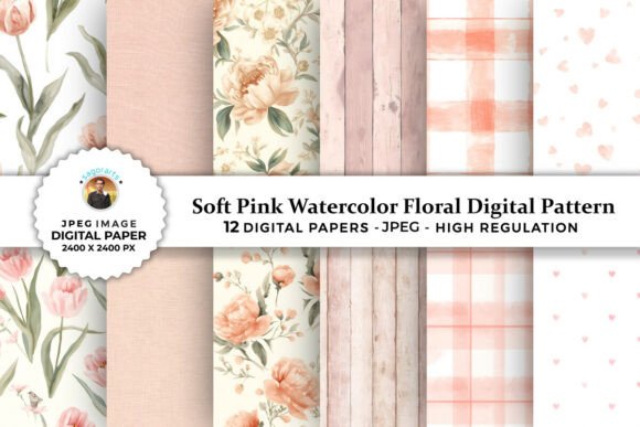 Pink Watercolor Floral Digital Patterns: A Strategic Tool for Creative Expression and Branding