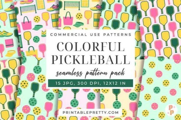 Preppy Pickleball Seamless Patterns