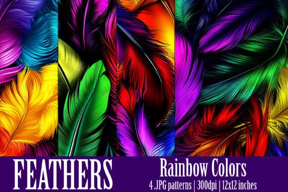 Rainbow Colored Feather Patterns: A Vibrant Addition to Your Creative Projects