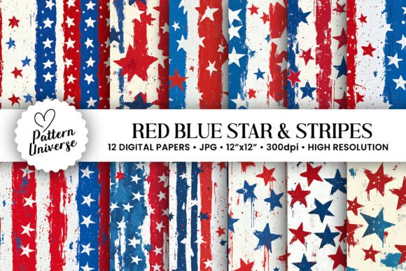 Red Blue Stars Stripes Patterns: A Versatile Design for Creative Projects