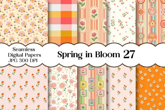 Spring in Bloom Seamless Patterns