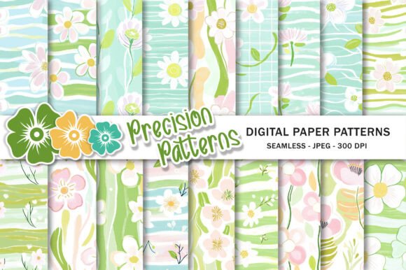 Spring Sage Green Floral Patterns: A Versatile Design Resource for Modern Creatives