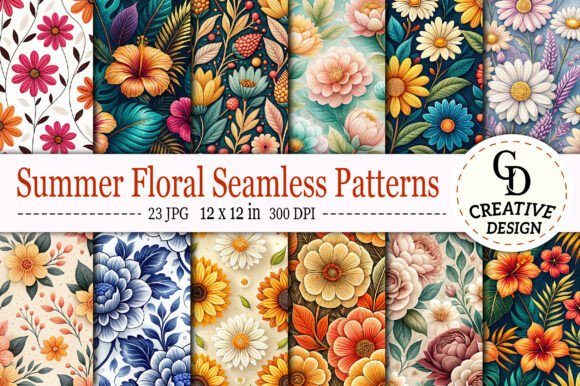 Summer Floral Seamless Patterns: A Versatile Design Resource for Modern Creatives