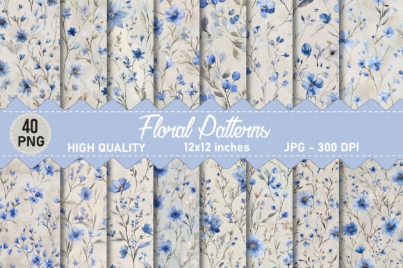 Sweet Blue Meadow Floral Patterns: A Strategic Design Resource for Creative and Business Goals